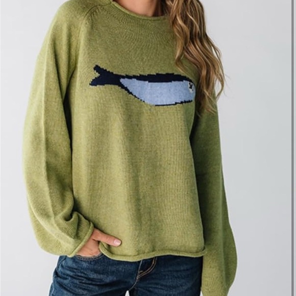 Oversize Fisherman Sweater for Women Y2k Graphic Print LongSleeveCasual Knit Top - Picture 2 of 3